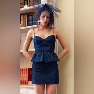 V. Chapman Black Peplum Cocktail Dress